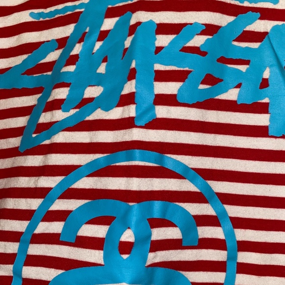 Red and white Stussy crop top - Picture 2 of 3